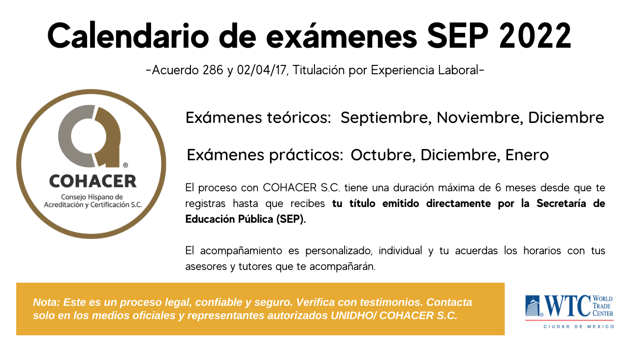COHACER REGISTRO SEP_calendario_unidho_titulacion_Experiencia_laboral_licenciaturas